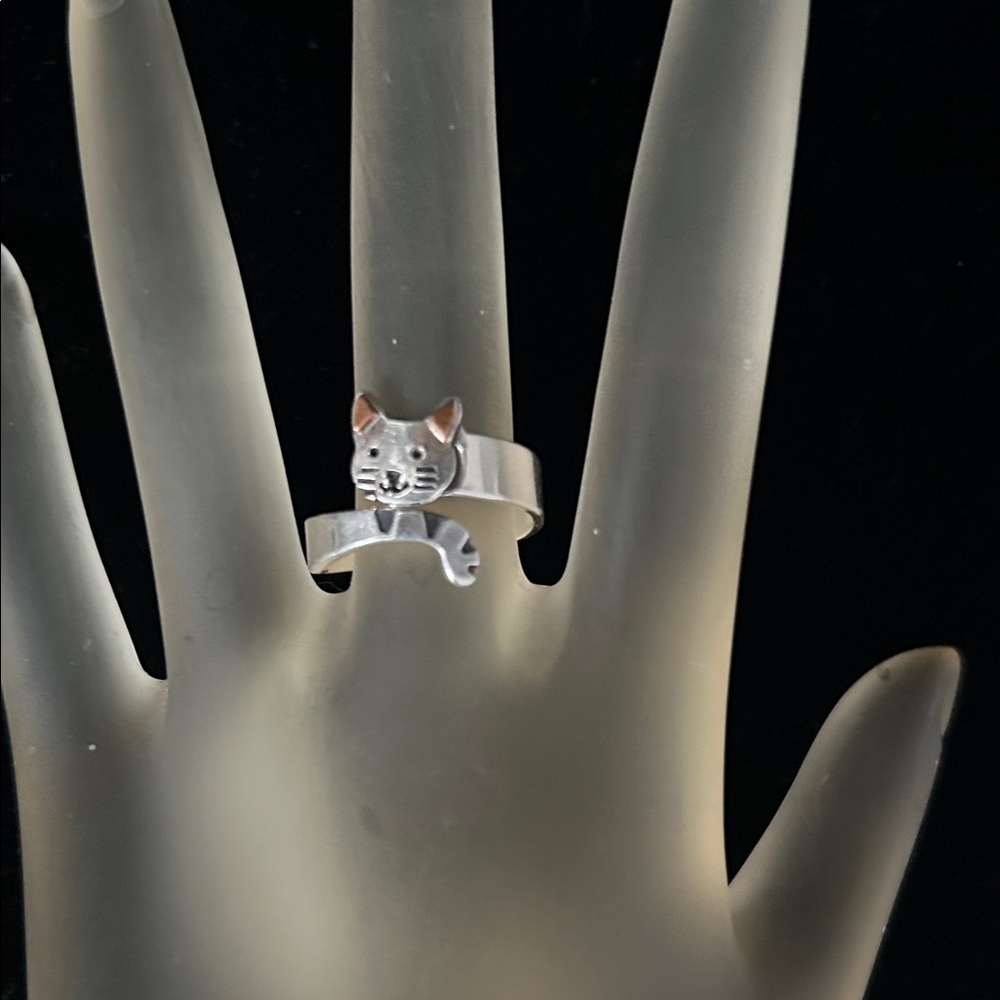 Sterling Silver Adjustable Cat Ring